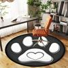 1pc Paw Print Heart Round Chair Mat Office Area Rug - Non-Slip, Floor Mat for Office, Bedroom, Ideal Home Decor Gift P0105102
