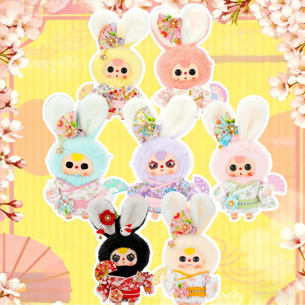 TOP TOY X Baby Three [Macaron Rabbit Japan Exclusive] Series Plush Soft Vinyl Pendant [Assorted Box of 6] Gachapon Blind Box Figure Plastic Model