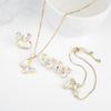 4pcs Creative 21 Colors Crystal Zirconia Butterfly Bracelet Necklace Earrings Ring Jewelry Set Luxury For Woman Party Jewelry