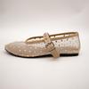 Mode Mode Strass Mesh Damen Ballerinas Bequeme Weiche Sohlen Mary Janes Walking Slipper Mädchen Tanz Espadrilles Schuhe