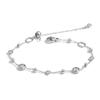 Yhpup Stainless Steel Cubic Zirconia Chain Bracelet Bangle Trending Delicate Aesthetic Chic Adjustable Wrist Jewelry PVD Plated