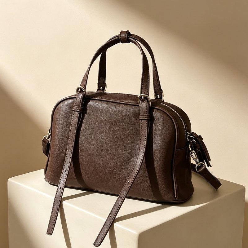 2026 New Handbag Vegetable Tanned Soft Leather Bag Women’s Crossbody Versatile Casual Large Capacity Tote Bag