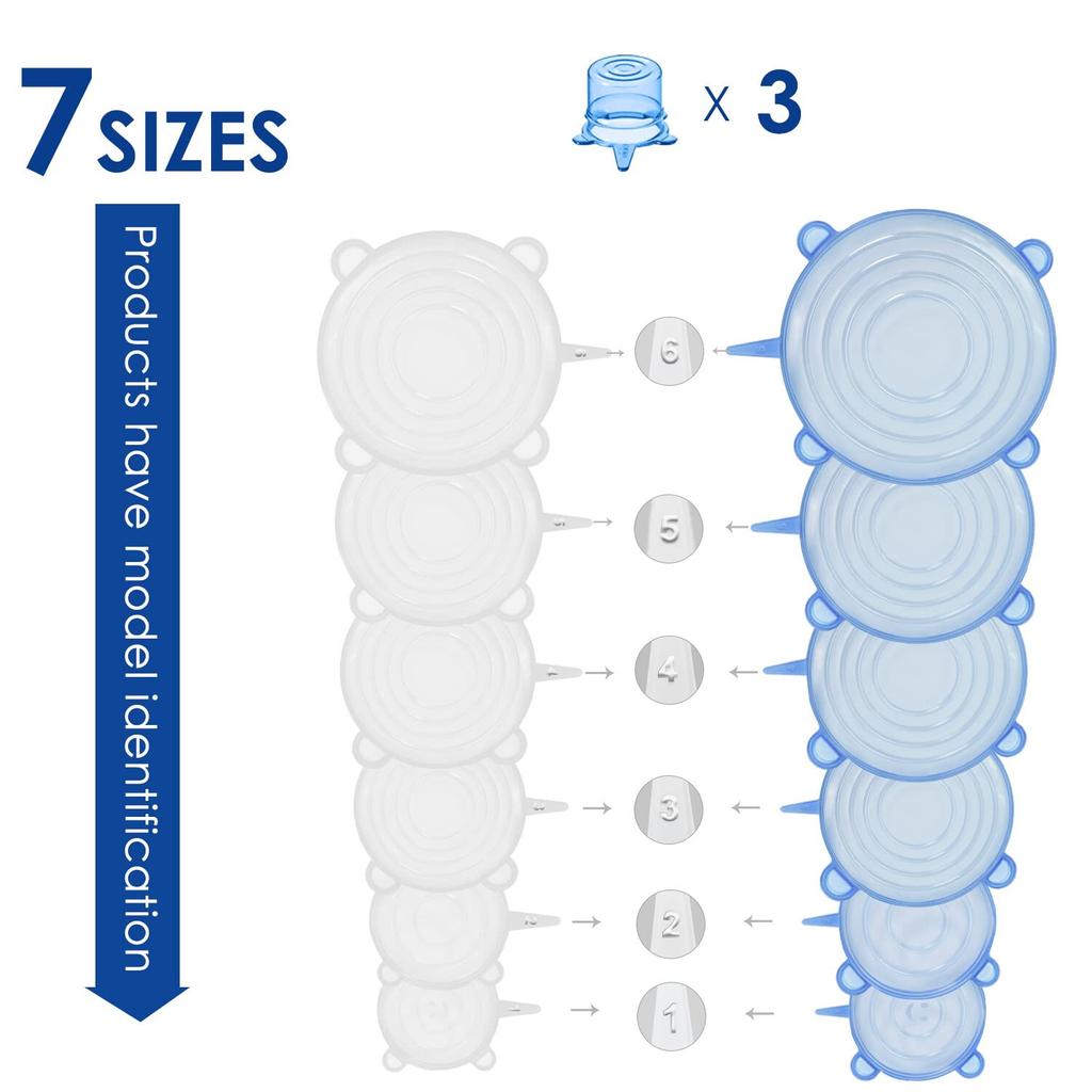 RSINC Mikrowellengeeignete Silikon-Stretchdeckel, Wiederverwendbare Flexible Abdeckungen für Schüsseln B07RYB4M55