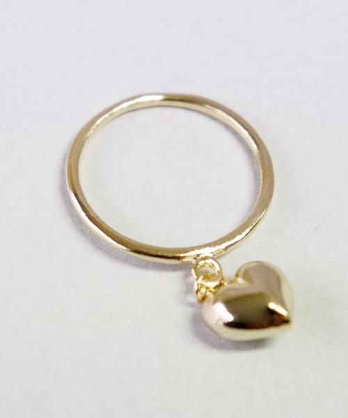 Bonbeau Volume Heart Simple Drop Ring Heart Dangling Layered Ring (Type B)
