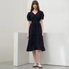 MITTE Poplin Shirring Dress_Black
