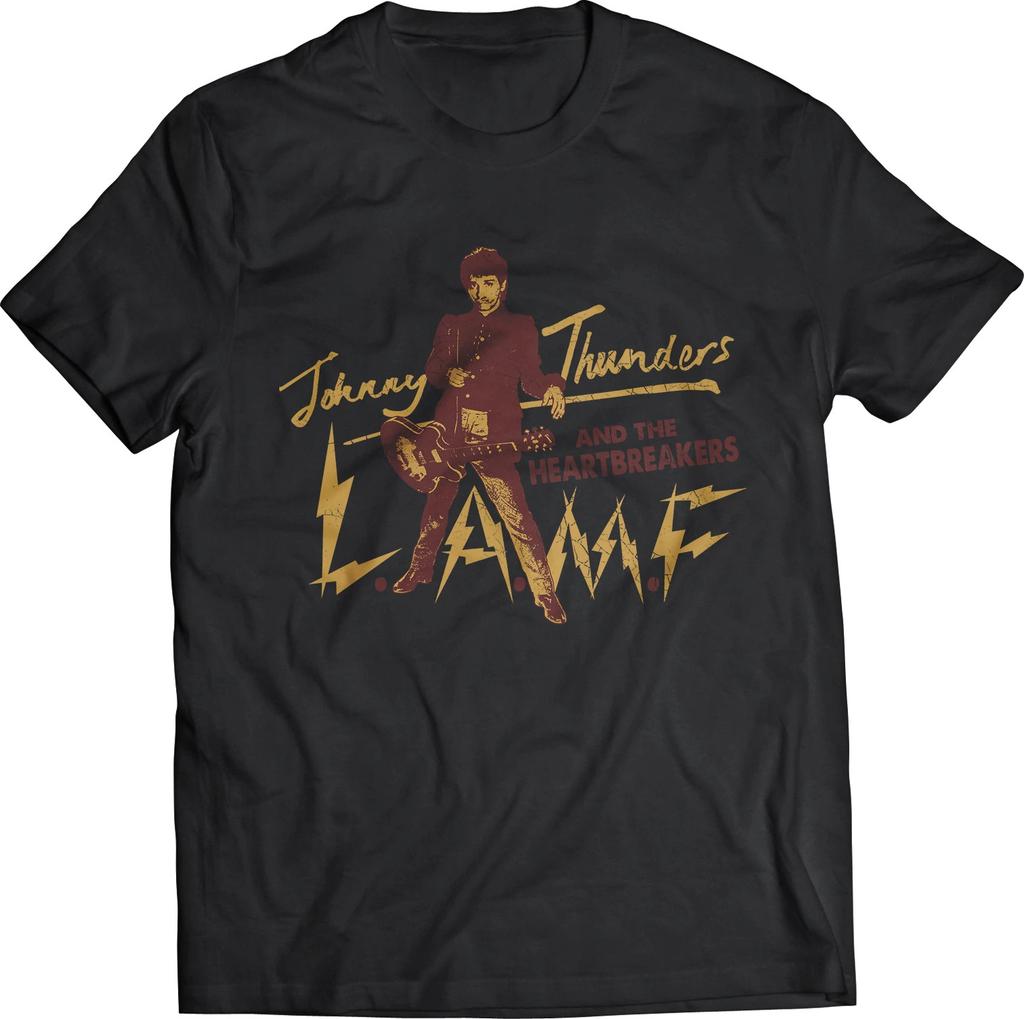 New JOHNNY THUNDERS Heavy Cotton Black All Size Men Women Classic Shirt BL261