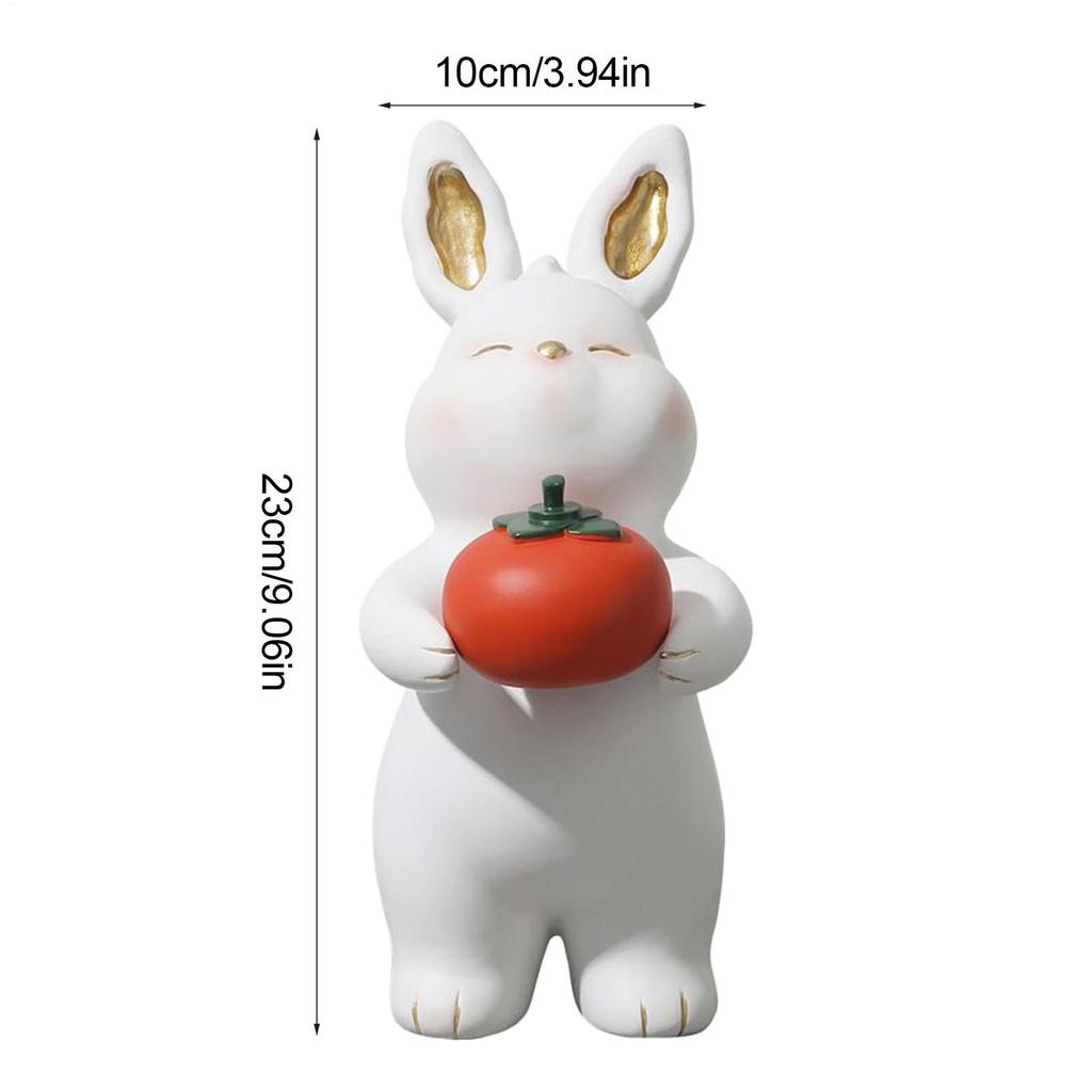 Rabbit Figurine Collectible Home Decoration Animal Figure Cartoon Rabbit Statue For Bedroom Hallway Desk Shelf Table Bookshelf