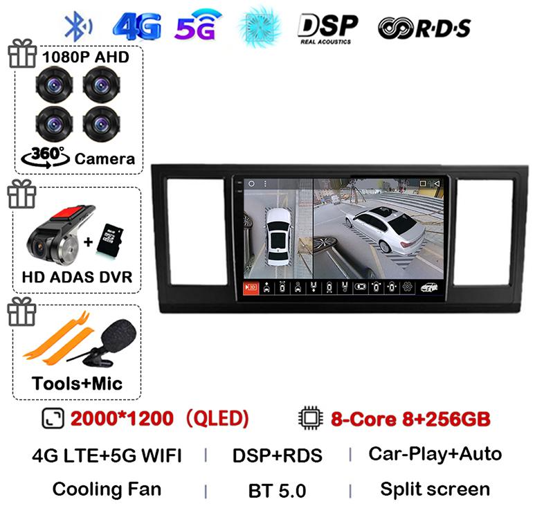 Android 14 Auto Carplay Car Radio For VW Volkswagen Caravelle 6 T6 2015 2016 2017 2018 2019 2020 Multimedia Player GPS WIFI+4G