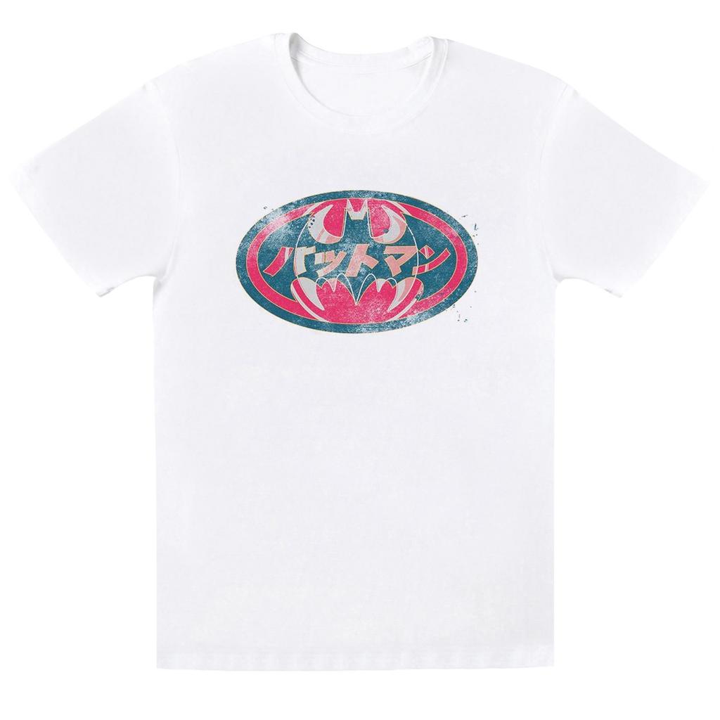 DC Comics Chłopięca koszulka czerwona z japońskim logo Batmana