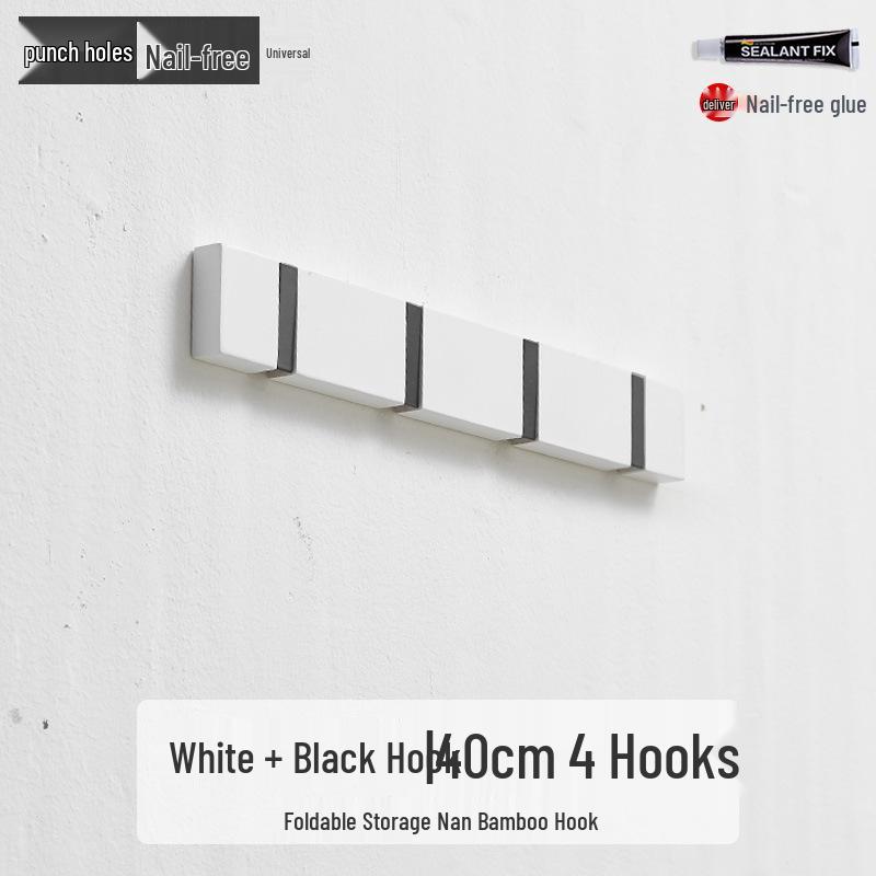 Wall-Mounted Clothes Rack with Hooks for Bedroom or Entryway Behind Door