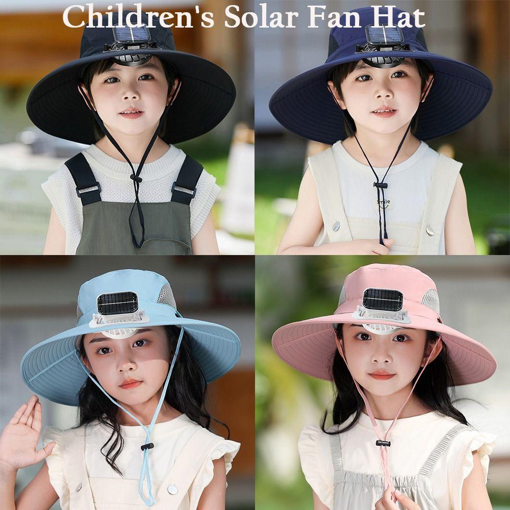 with Cooling Fan Sun Hat Wide Brim Kids Fisherman Hat New Outdoor Sunshade Hat