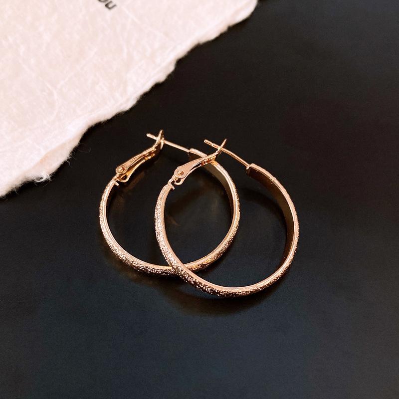 Silver Needle European and American Metal Folds Geometric Round Twill Earrings Stylish Simple Earrings Niche Design Earrings