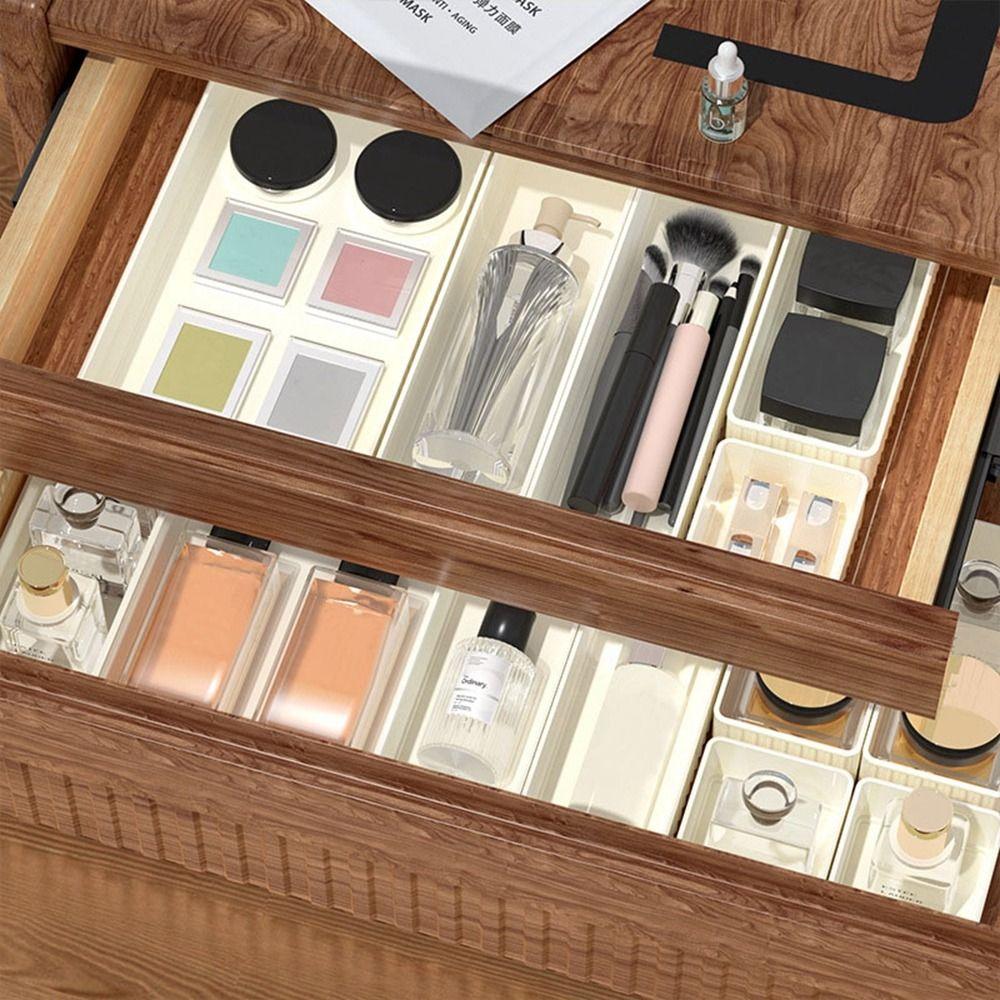 PET Makeup Storage Box Drawer Storage Divided Organizing Box New Drawer Storage Box  Lipstick
