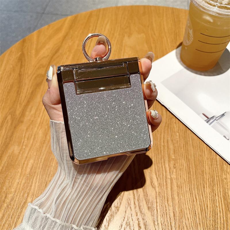 For Oppo Find N3 Flip 5G Case Glitter Design Hard PC Phone Cover with Ring Kickstand