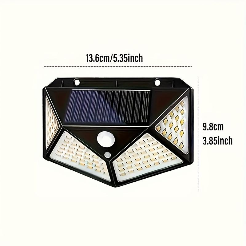 Intelligent Outdoor Solar Wall Light Induction Wall Light,100LED Floodlight,suitable for Porch,courtyard,terrace,garage,garden,energy-saving Lighting