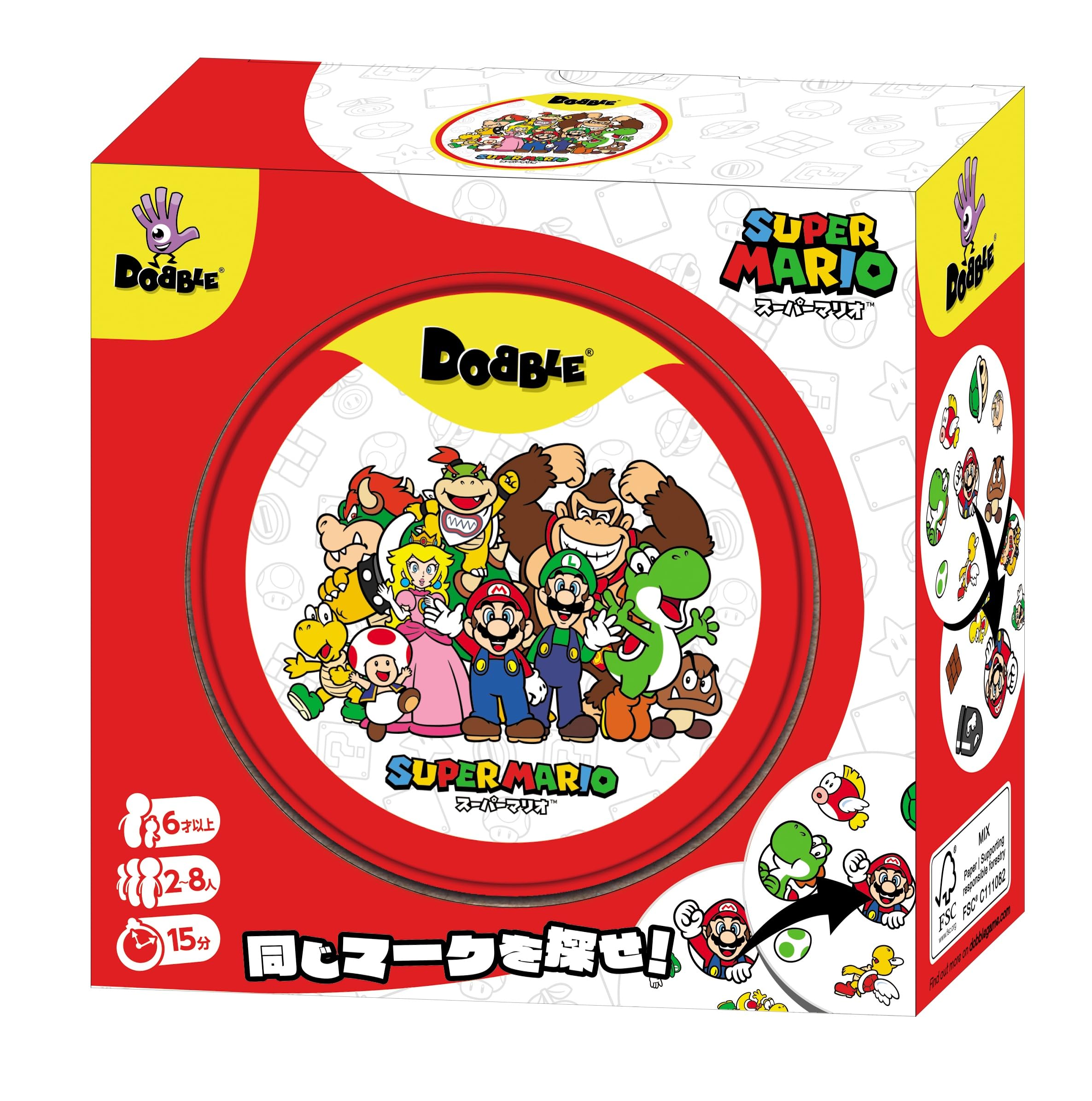 

Dobble Super Mario 15 ages 6 and (2-8 players, minutes, up)