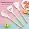 Solid Wood Handle Silicone Ladle and Spatula Set - Heat-Resistant, Non-stick Cooking Utensils