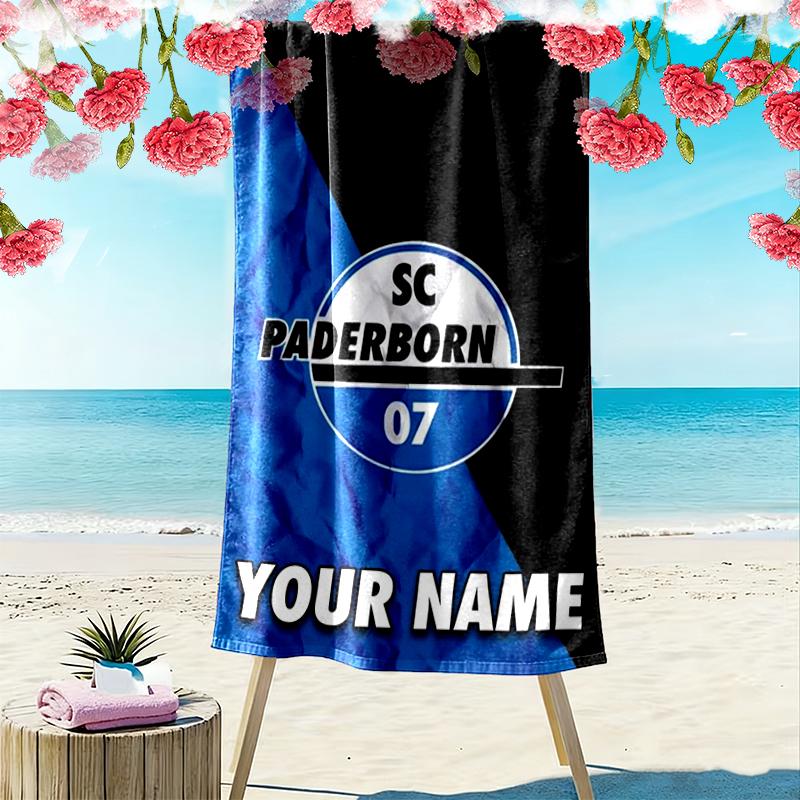 Personalisierter Name Sc Paderborn Druck Strandtuch, Großes Weiches Schnelltrocknendes Handtuch für Strand Camping Schwimmen