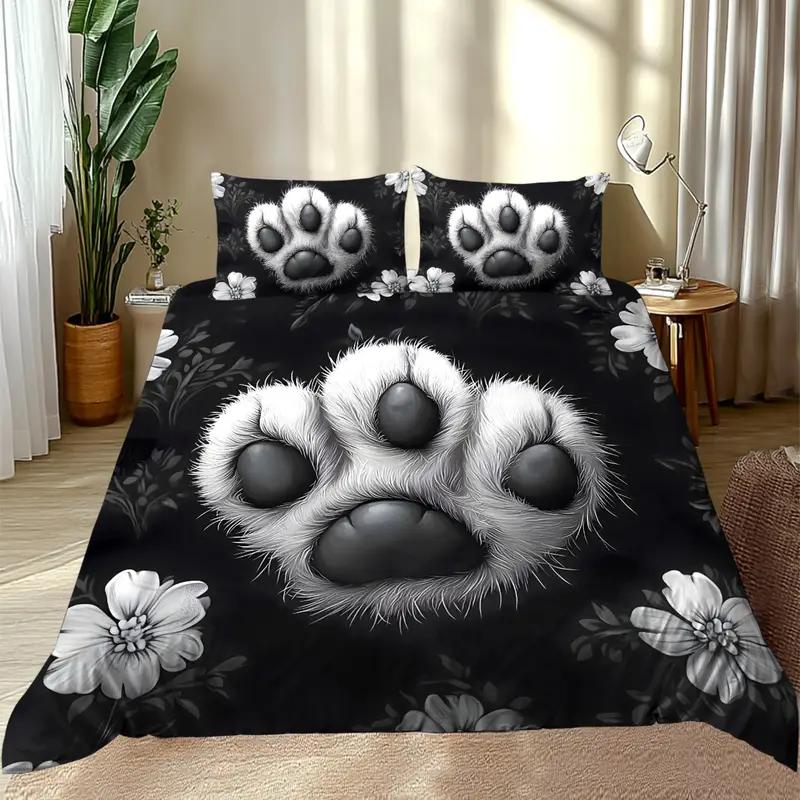 Lovely Cute Cat 3D Print Bedding Set Cozy Duvet Cover King Queen Twin Single Size Birthday Gift Girl Boy Kid Bedroom Decoration