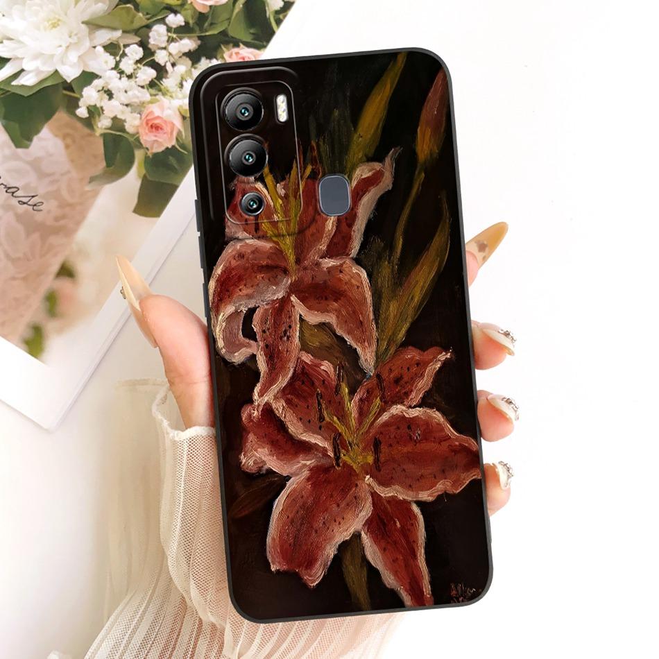 For Infinix Hot 12 12 Play Cute Cat Flower Cartoon Phone Case For Infinix Hot12i Hot 12Play Shockproof Soft Silicone Bumpers
