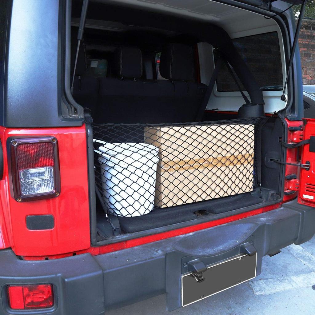 Voodonala 40 X 18 Inches Universal Mesh Envelope Trunk Cargo Storage Organizer Net Elastic Mesh Net Pickup Truck Bed Divider Compatible For Cars,