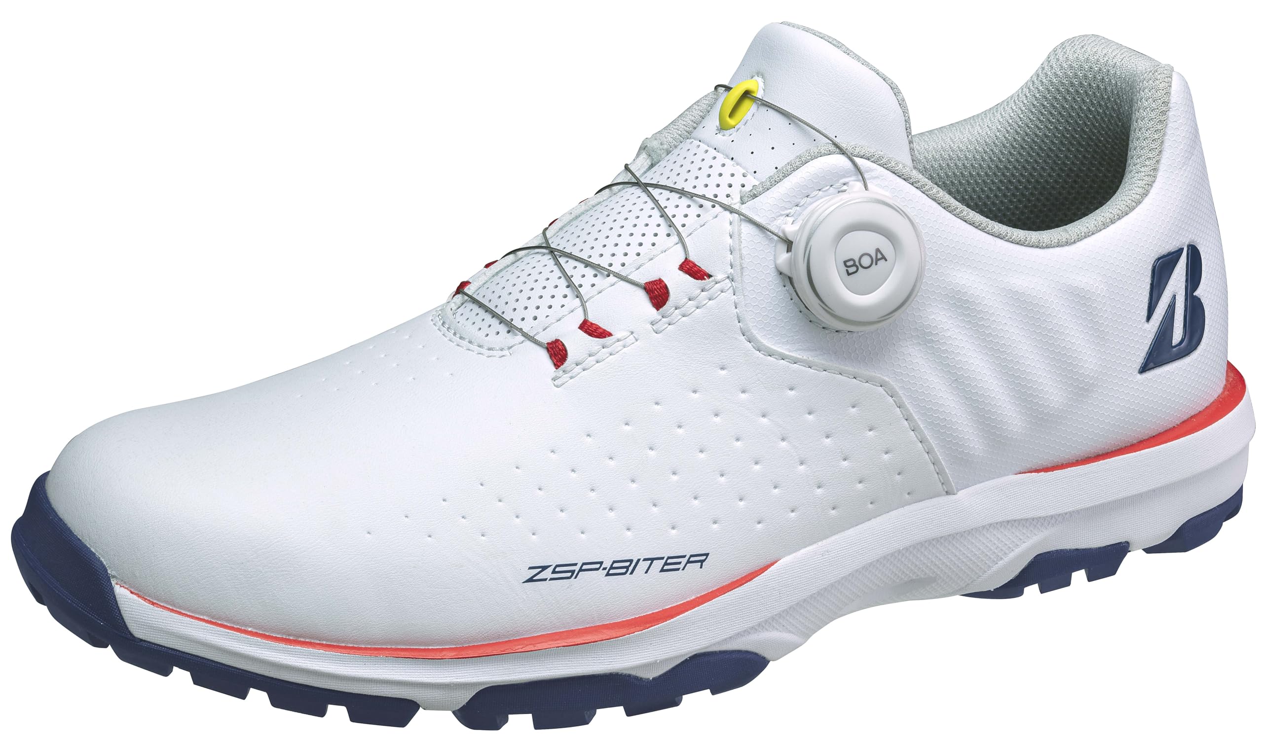

Bridgestone Zero Spike BITER Lite SH2505 Men s Spikeless Golf Shoes, White/Orange, Size 27.5cm, 3E