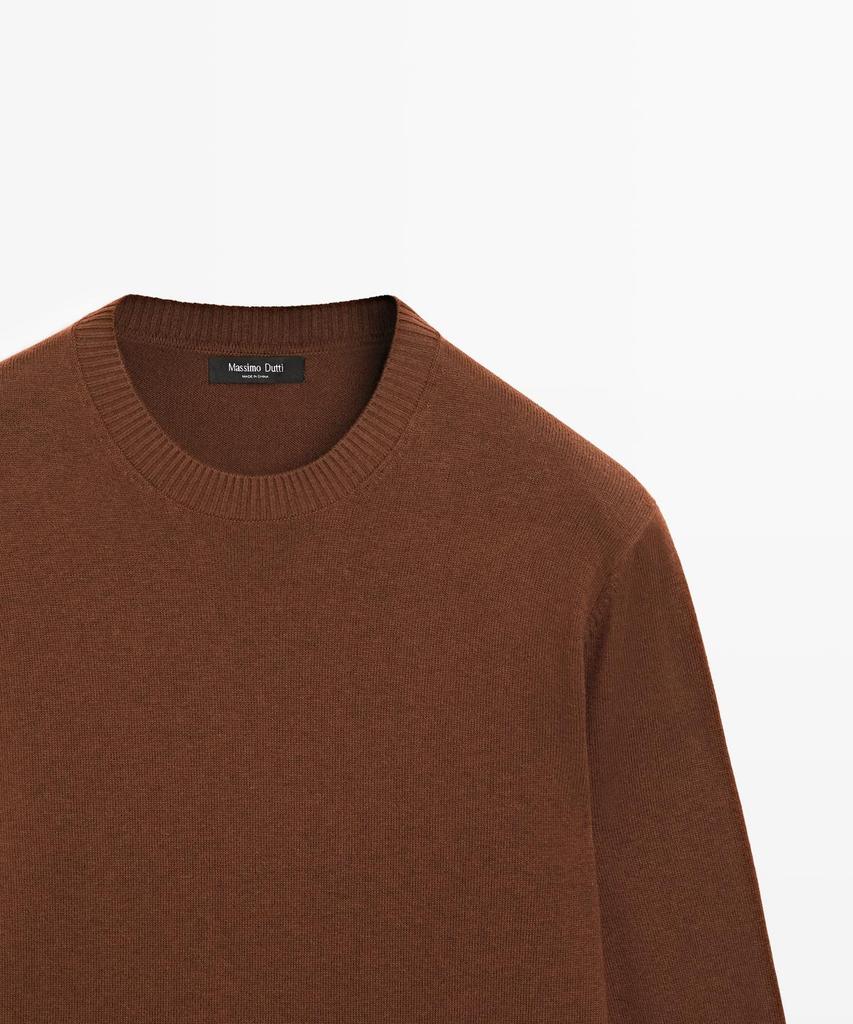 Masimodutti Wool Cotton Round Neck Knit Sweater
