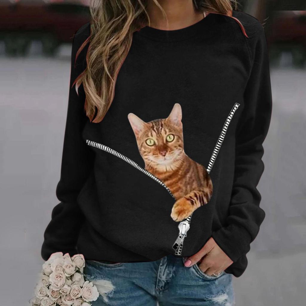 Autumn New Women's Loose Round Neck Long Sleeve Sweatshirt
