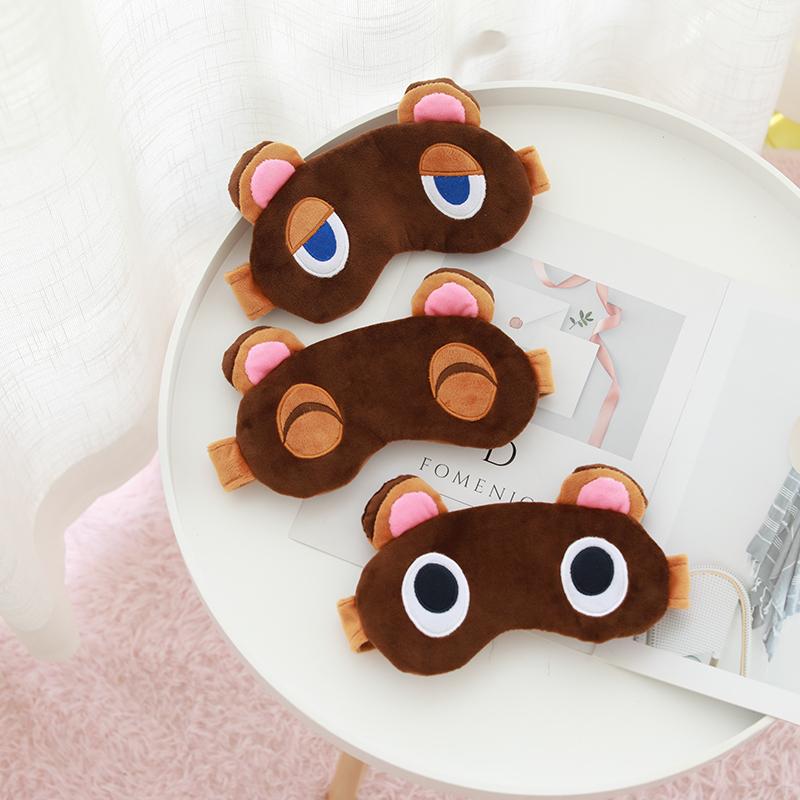 30cmDropshipping Animal Crossing Plush Toy Raccoon Plush Pillow & Eye Mask Stuffed Animal Toy Kawaii Gifts