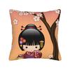 Japanese Girl Sakura Kokeshi Doll Pillow Case  Cushion Cover Soft Custom Pillow Cover Pillowcases For Office Car Home Decorative