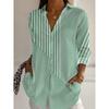 2025 Women's Shirts Striped Graphics Blouse  Lapel Neck Blouse Women's Long Sleeve Shirts Womens Clothes Female Clothing