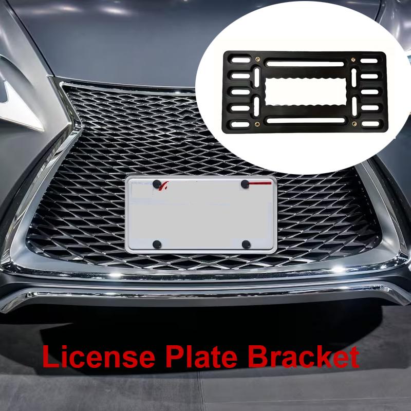 Car License Plate Bracket Front License Plate Holder Mounting Kit Universal Bumper Frame Mount With Stainless Steel Screw Cap License Plate Covers