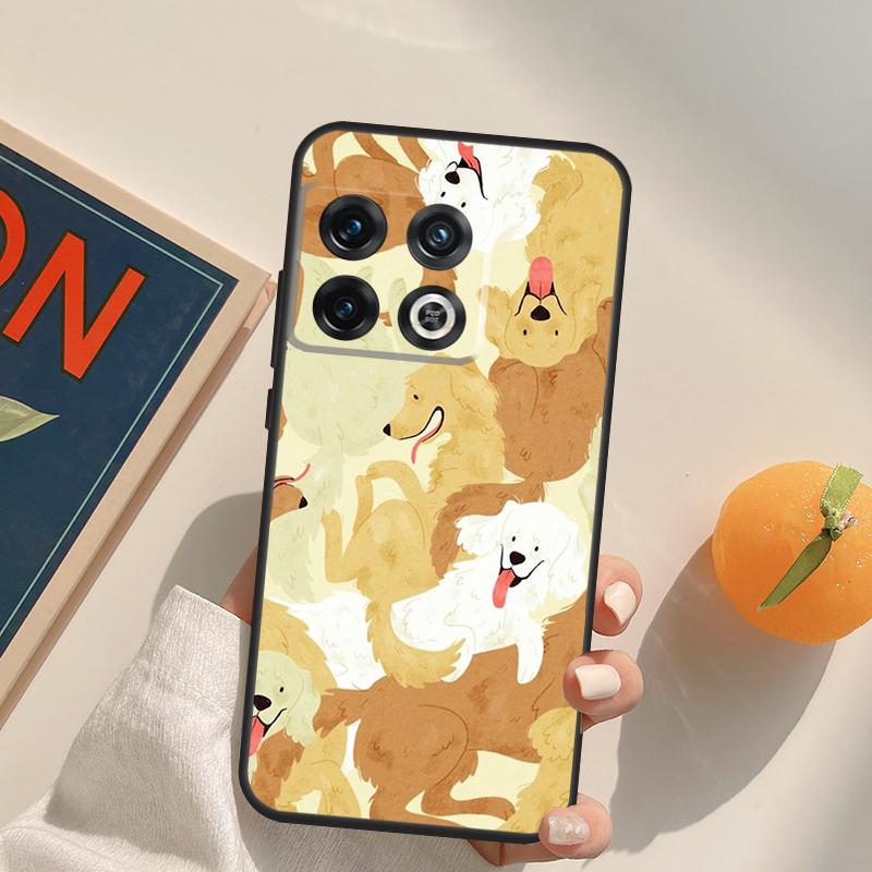 Cartoon Golden Retriever Dog Case For OnePlus 13T 10T 10R 12R 13R 15 13 12 11 10 9 Pro Nord CE 5 2 3 4 Lite N20 N30 Cover