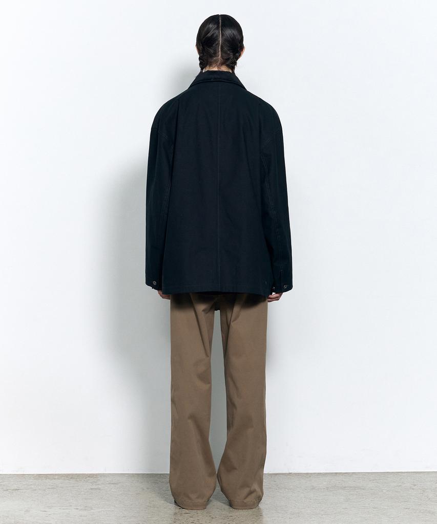 INSILENCE Double-Pleat Wide Chino Pants Olive Beige