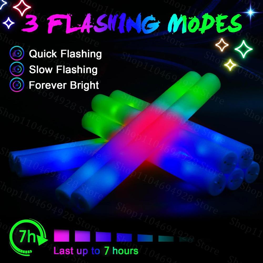 30-180PCS LED Foam Glow Stick with Sign Wedding Reception Props Light Up Stick Glow Stick for Wedding Party Birthday Concert