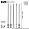 200mm Torx šroubovací bity Magnetické Dutá Hlava Květ Švestky Ocel S2 Bezpečnostní bit T6-T40 1/4'' Šestihranná Stopka Ruční Elektrické Nářadí