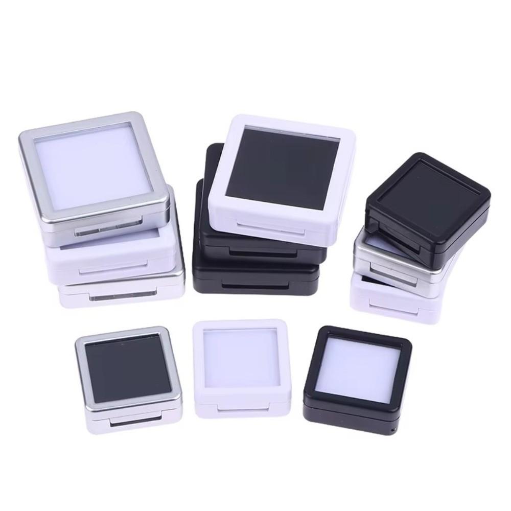 Transparent Gemstone Holder Flip Lid Crystal Display Case Packaging Jewelry Show Jewelry