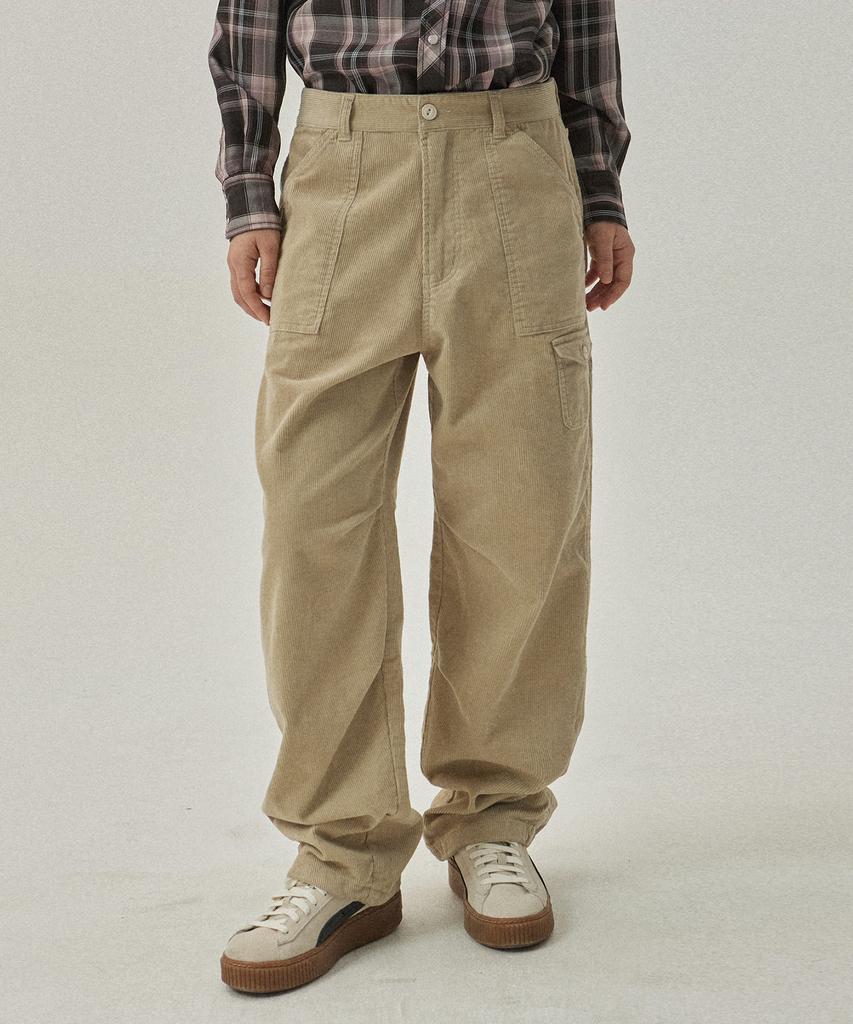MAGOODGAN Chino 4306 Corduroy Double-Pleat Balloon Fit Black Pants
