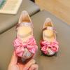 Bow-knot Dance Party Shoes Glitter Leather Shoes Bling Princess Dress Shoes  Girls
