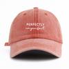 1pc PerIMPFCT Print Washed Baseball Cap for Adults,  Minimalist Retro Style Casual Soft Adjustable Dad Hat, Perfect As Gift