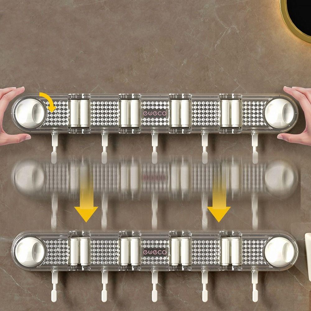 Wall Hanging Mop Clip Rack Plastic Broom Mop Holder Practical Broom Hanger Bathroom