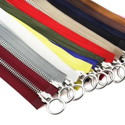 5# 70/90cm Dubbele Cirkel Schuifregelaars Metalen Open Tail Auto Lock Rits Voor Lange Donsjas Jas DIY Naai Handwerk Accessoires
