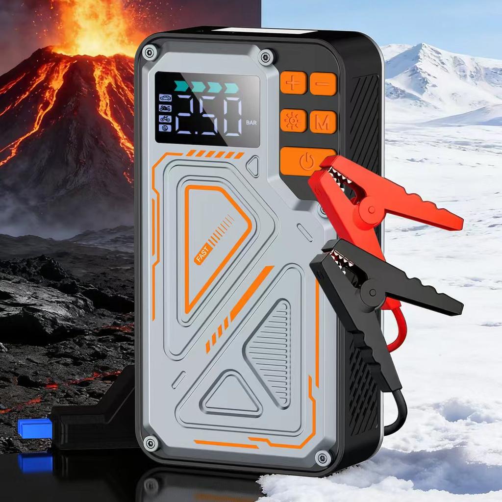 8000mAh 2-in-1 Jump Starter & Portable Tire Inflator – 12V Car Battery Booster with Air Compressor, Emergency Roadside Kit for Vehicles