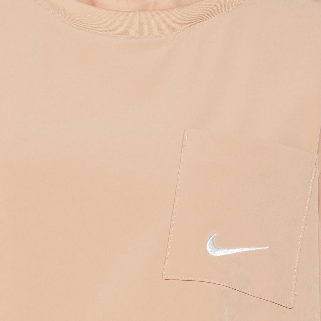 Nike T Shirts Women's Linen Yellow Crew Neck Moderate Straight Fit DQ6183-200