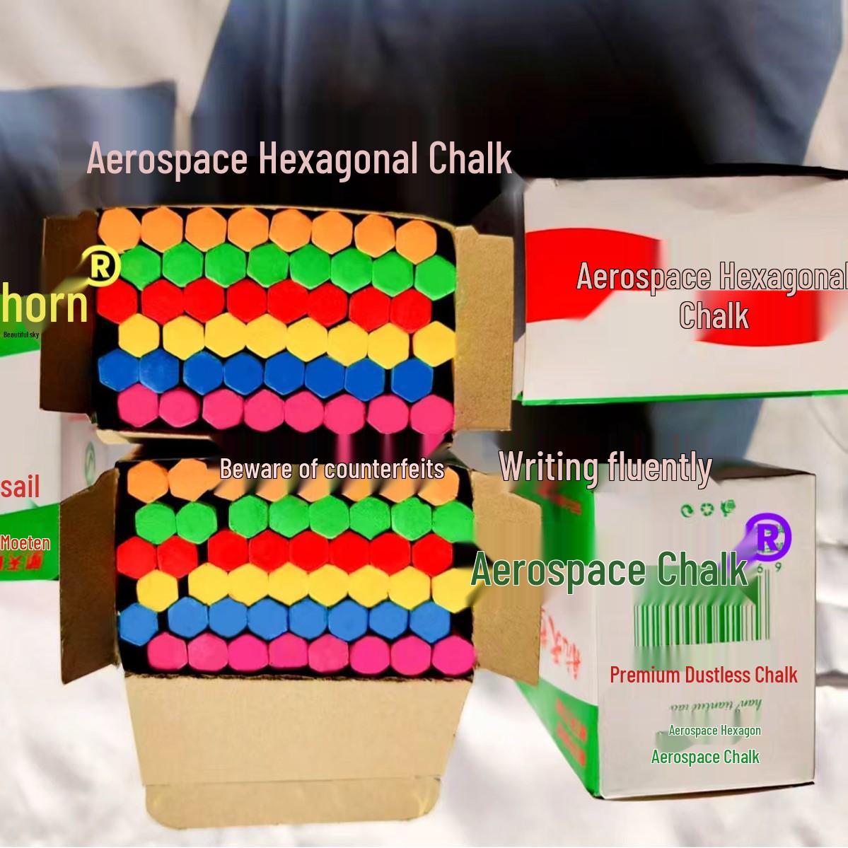 

Hexagonal Dustless White Chalk for Teaching and Drawing on Blackboard & Bulletin Board 48 pieces per box and 50 pieces per box