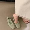 Fashion SUOJIALUN 2025 Spring Candy Color Women Flat Shoes Fashion Round Toe Shallow Slip On Ballet Shoes Square Low Heel Boat Shoes