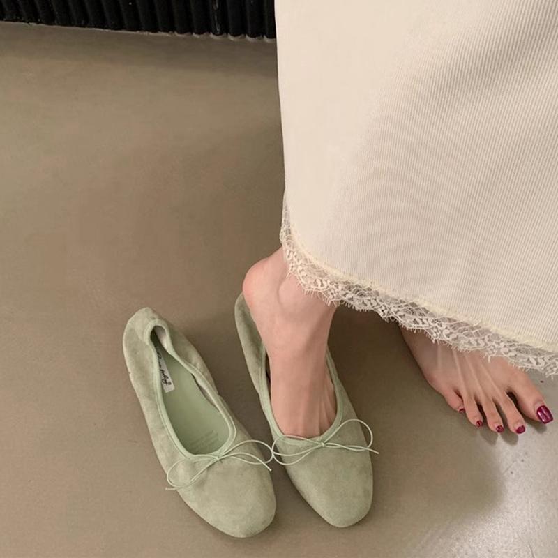Fashion SUOJIALUN 2025 Spring Candy Color Women Flat Shoes Fashion Round Toe Shallow Slip On Ballet Shoes Square Low Heel Boat Shoes