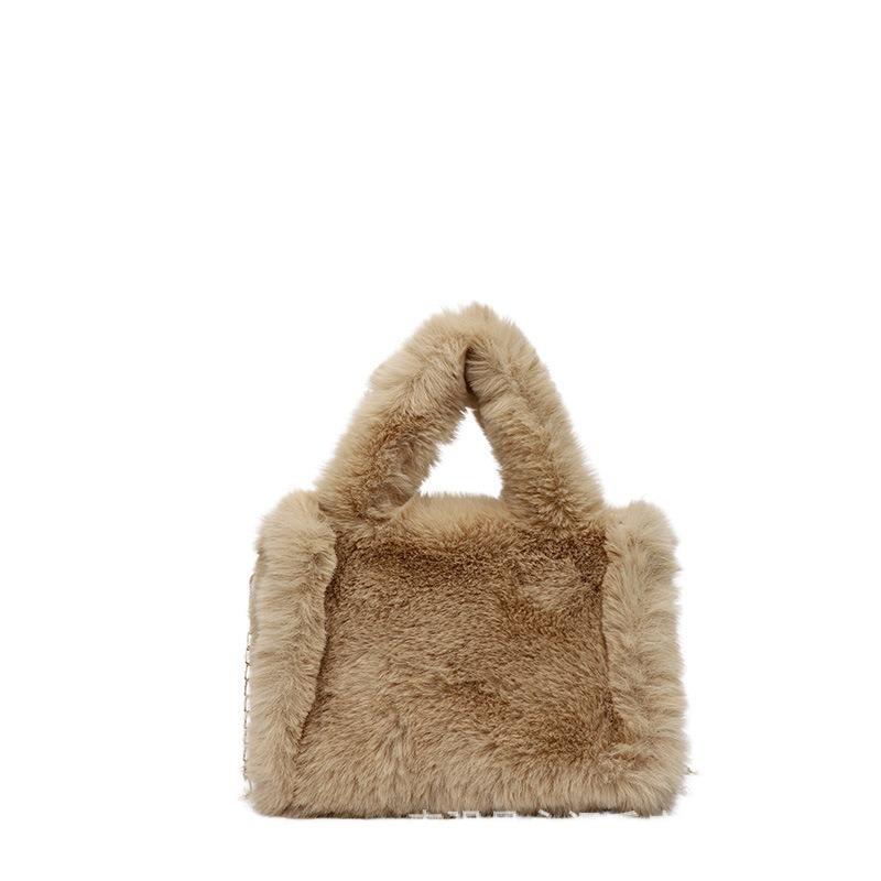 Autumn and Winter Plush Bag Imitation Rex Rabbit Hair Mini Tote Bag Fashionable Versatile Chain Diagonal Span Women's Bag Mao Mao Bag