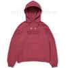 Brick Red Unisex Pullover Hooded Sweatshirt 2026 ARIRANG Letter Embroidery Beaded Drawstring Front Pocket Loose Fit Hoodie