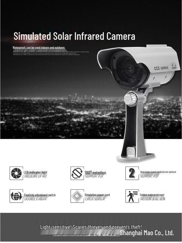 Solar-Powered Dummy Surveillance Camera